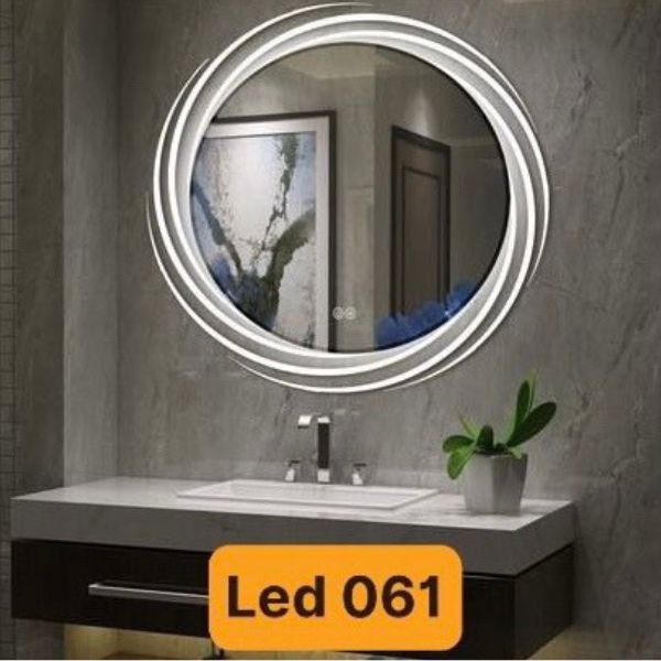 Gương cảm ứng đèn led tròn hoạt tiết KT GU04